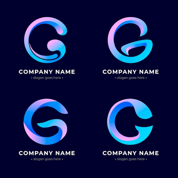 Vector Gratis koleksi logo huruf g gradien