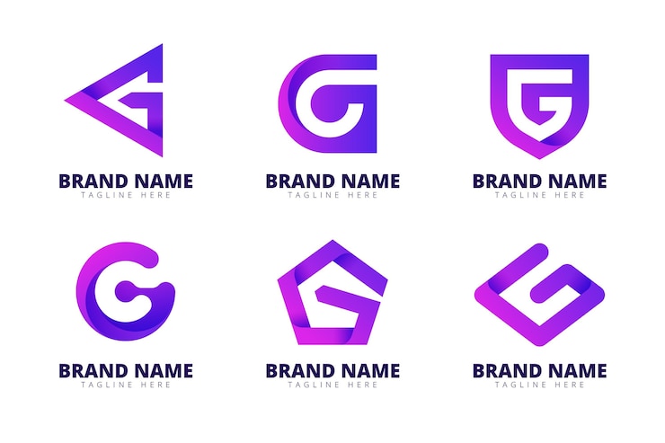 Vector Gratis koleksi logo huruf g gradien