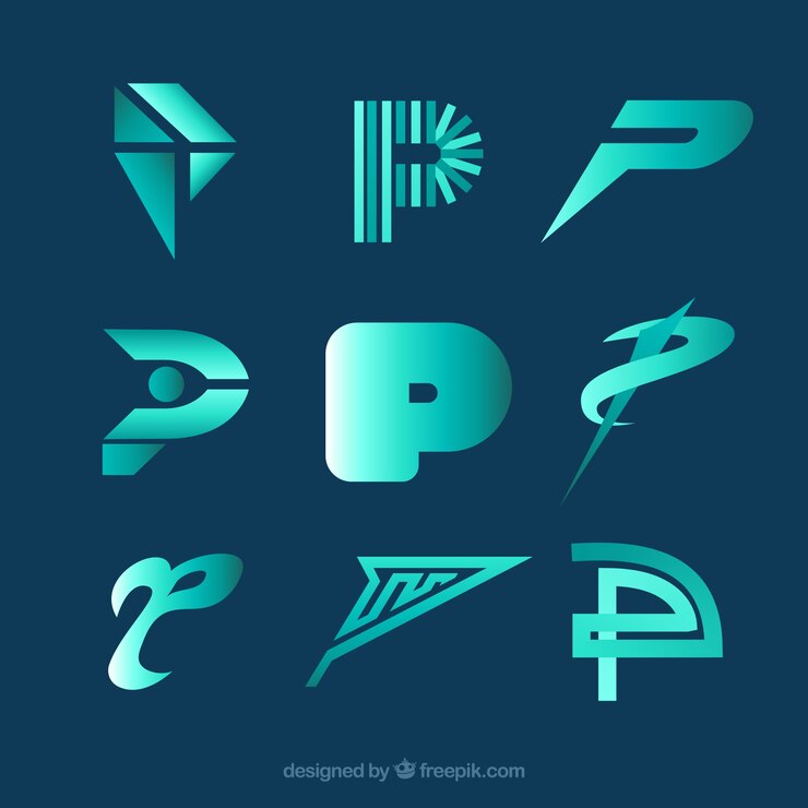 Vector Gratis koleksi logo huruf p modern
