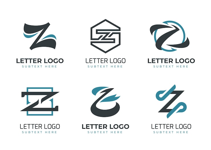 Vector Gratis koleksi logo huruf #z desain datar