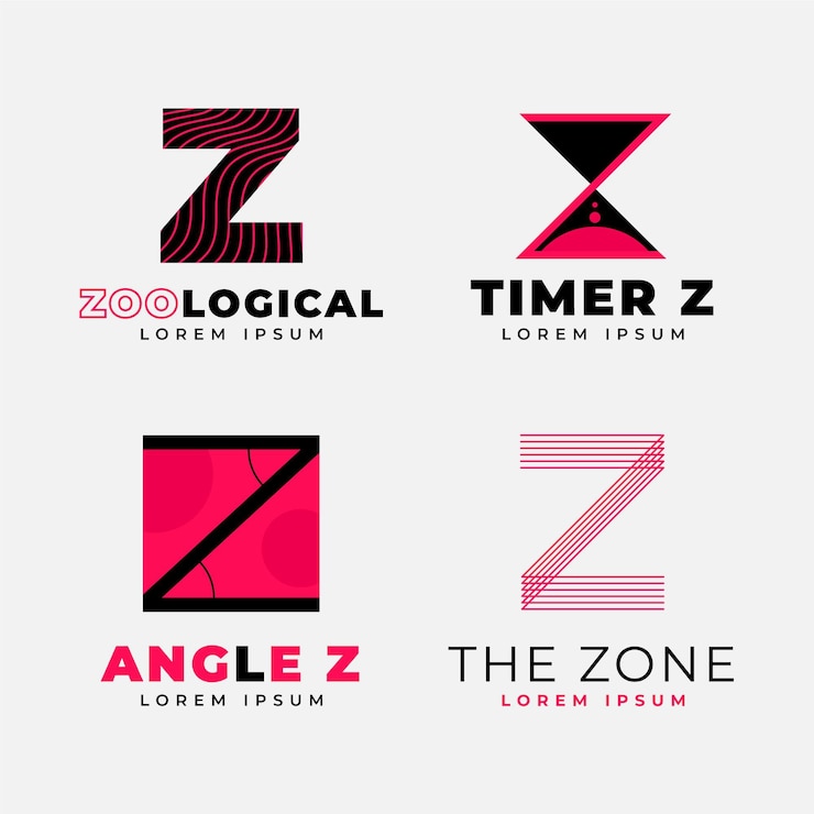 Vector Gratis koleksi logo huruf z desain datar