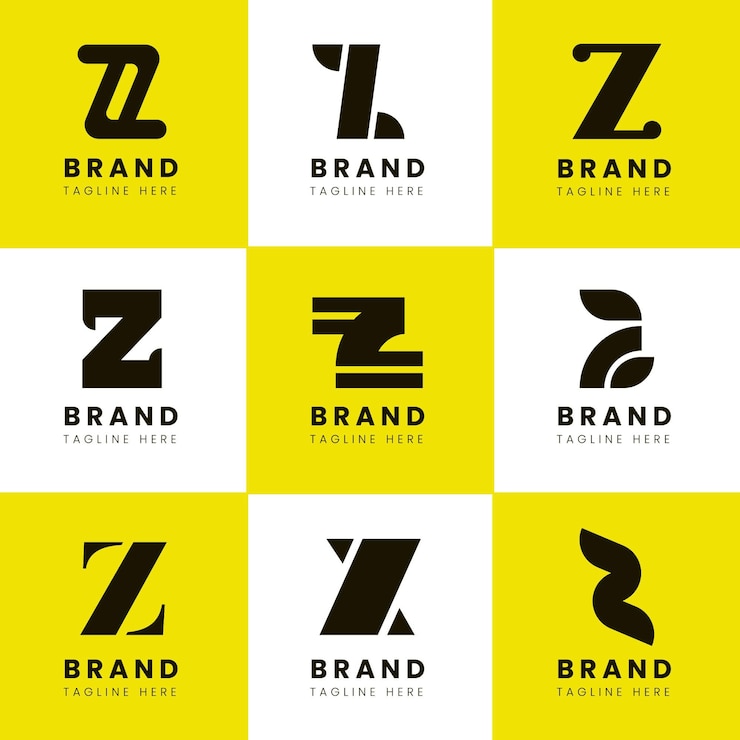 Vector Gratis koleksi logo huruf z desain datar