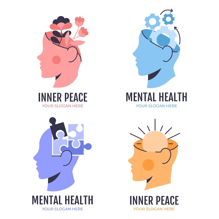 Vector Gratis koleksi logo kesehatan mental