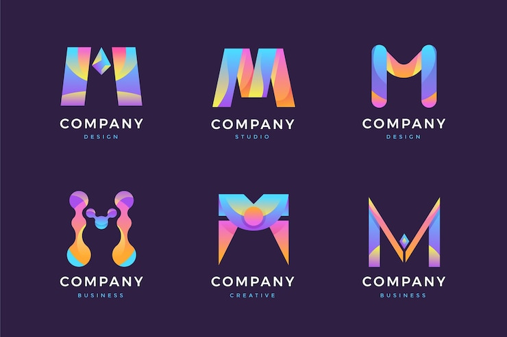Vector Gratis koleksi logo m gradien