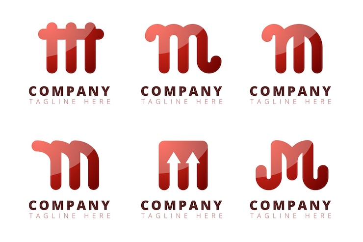 Vector Gratis koleksi logo m gradien