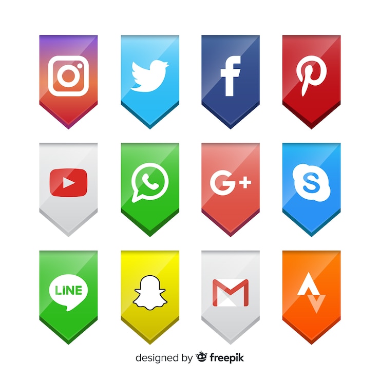 Vector Gratis koleksi logo media sosial