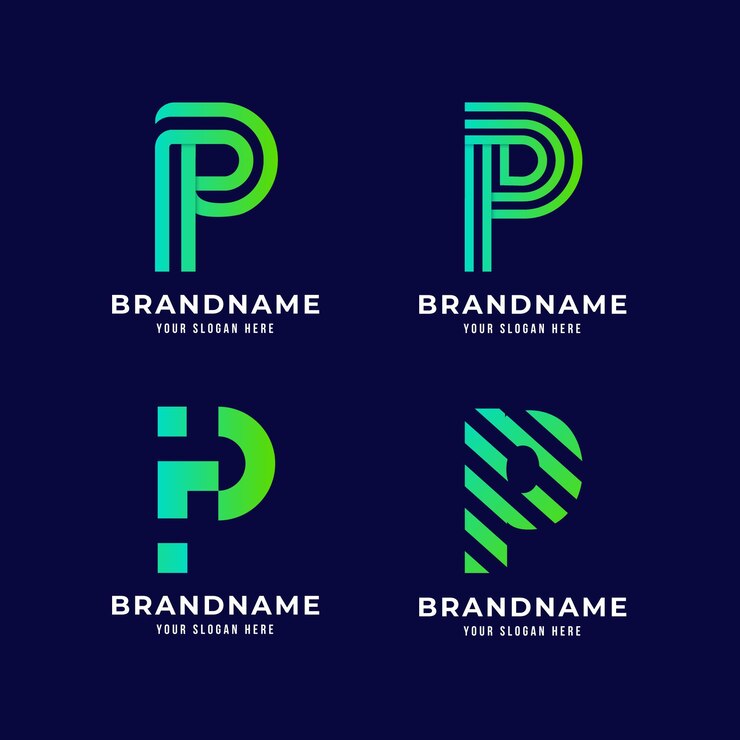 Vector Gratis koleksi logo p gradien