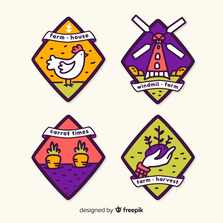 Vector Gratis koleksi logo pertanian datar