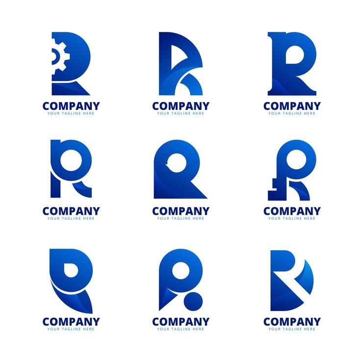 Vector Gratis koleksi logo r gradien