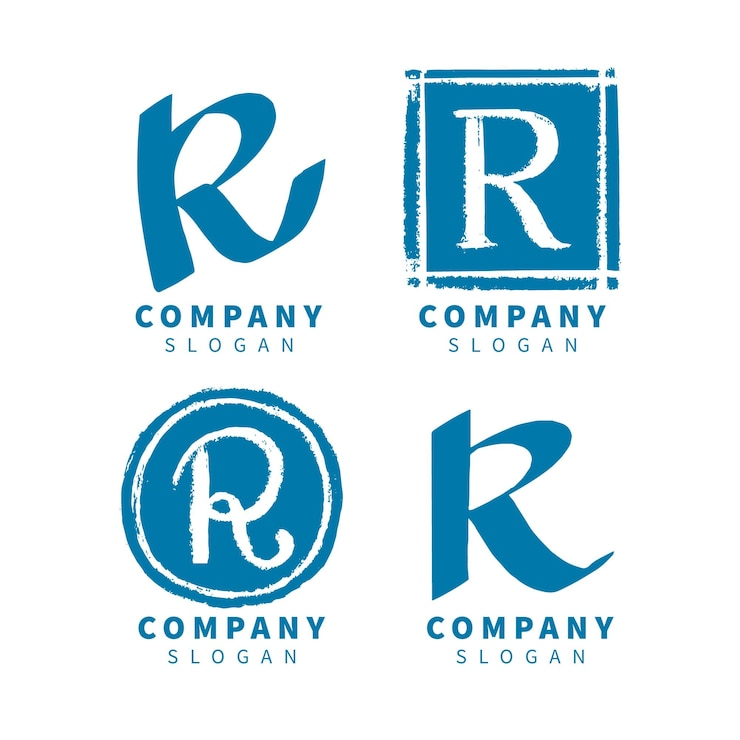 Vector Gratis koleksi logo r lukisan tangan