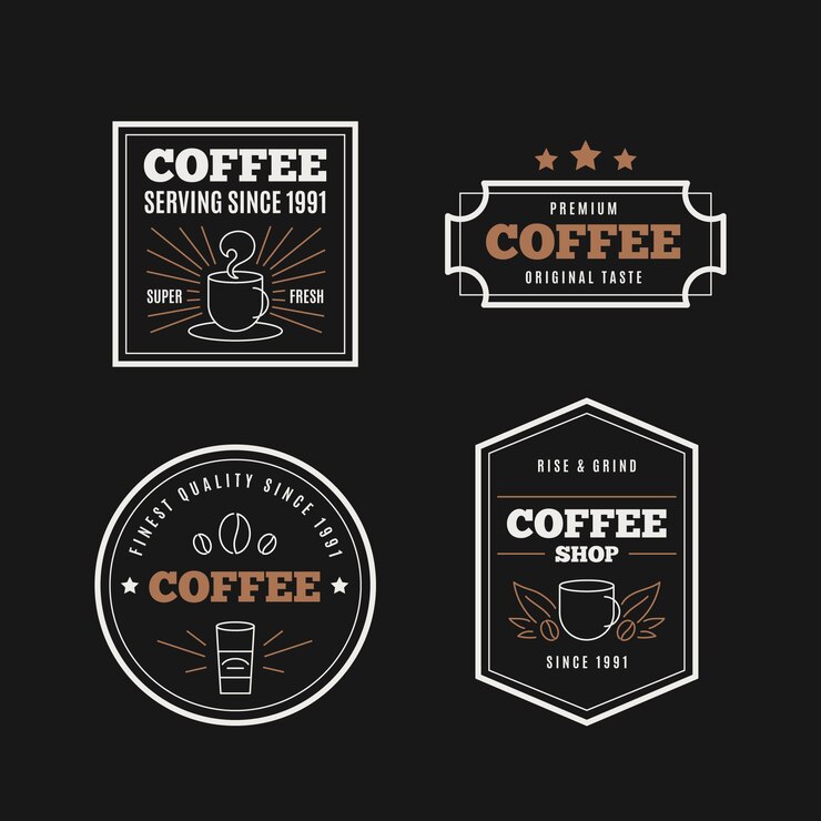Vector Gratis koleksi logo retro kedai kopi