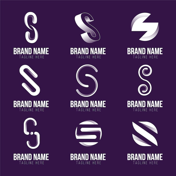 Vector Gratis koleksi logo s desain datar