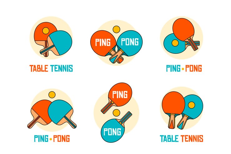 Vector Gratis koleksi logo tenis meja