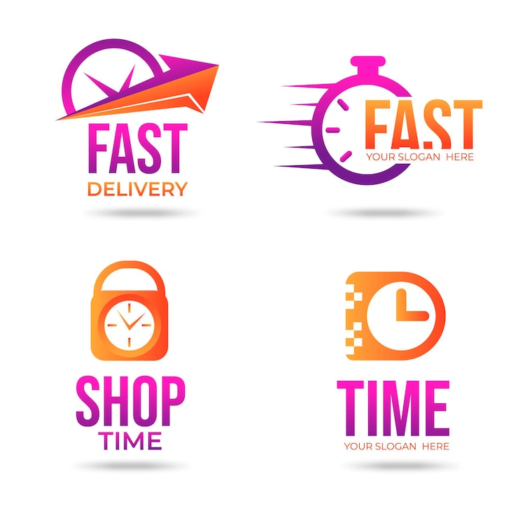 Vector Gratis koleksi logo waktu gradien