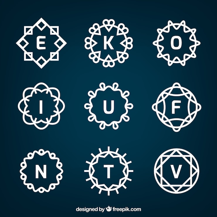Vector Gratis koleksi monogram geometris