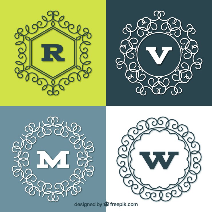 Vector Gratis koleksi monogram ornamen