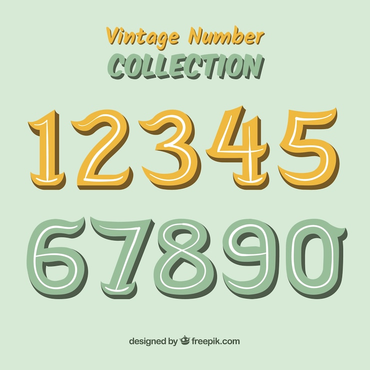 Vector Gratis koleksi nomor vintage