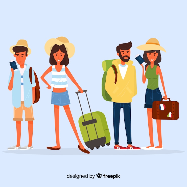 Vector Gratis koleksi orang-orang yang bepergian
