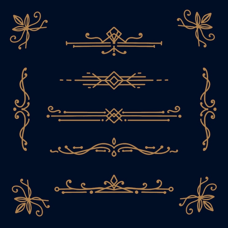 Vector Gratis koleksi ornamen art deco