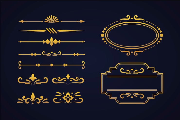 Vector Gratis koleksi ornamen kaligrafi emas