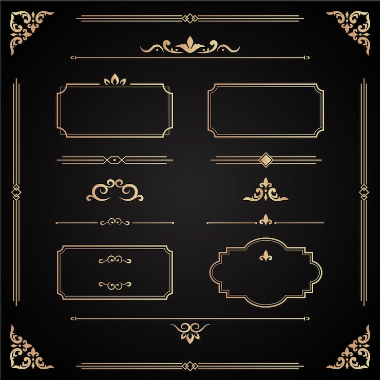 Vector Gratis koleksi ornamen kaligrafi emas