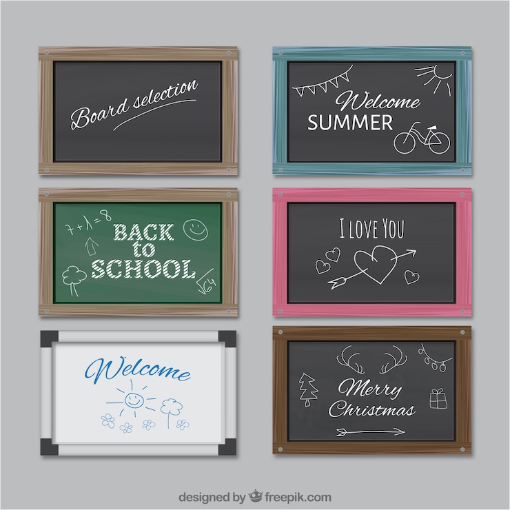Vector Gratis koleksi papan tulis sekolah