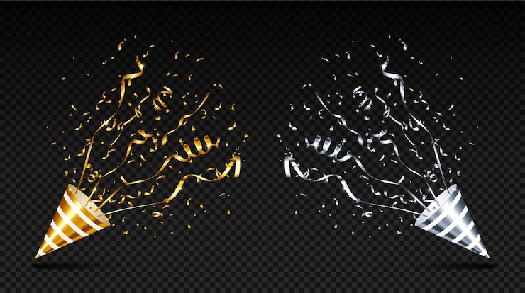 Vector Gratis koleksi party poppers realistis