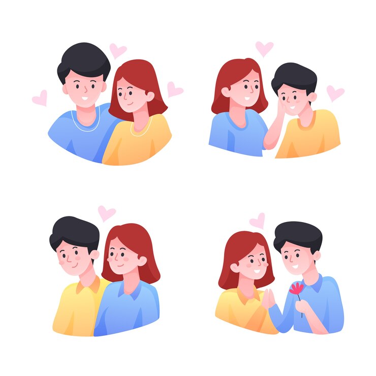 Vector Gratis koleksi pasangan hari valentine