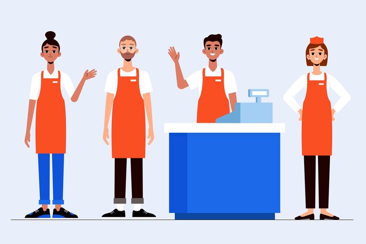 Vector Gratis koleksi pekerja supermarket