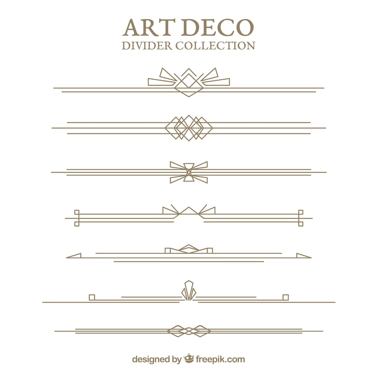 Vector Gratis koleksi pembatas dalam gaya art deco