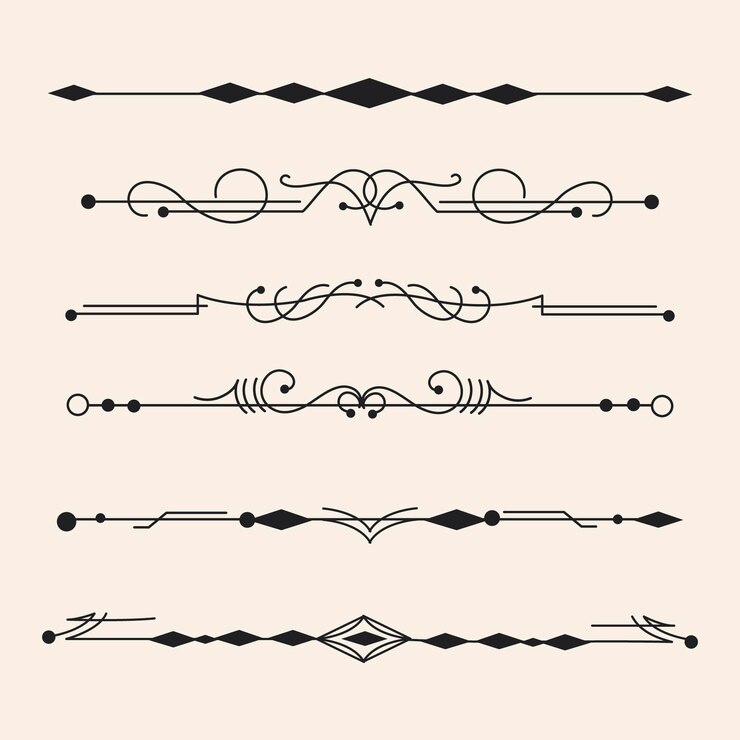 Vector Gratis koleksi pembatas ornamen kaligrafis
