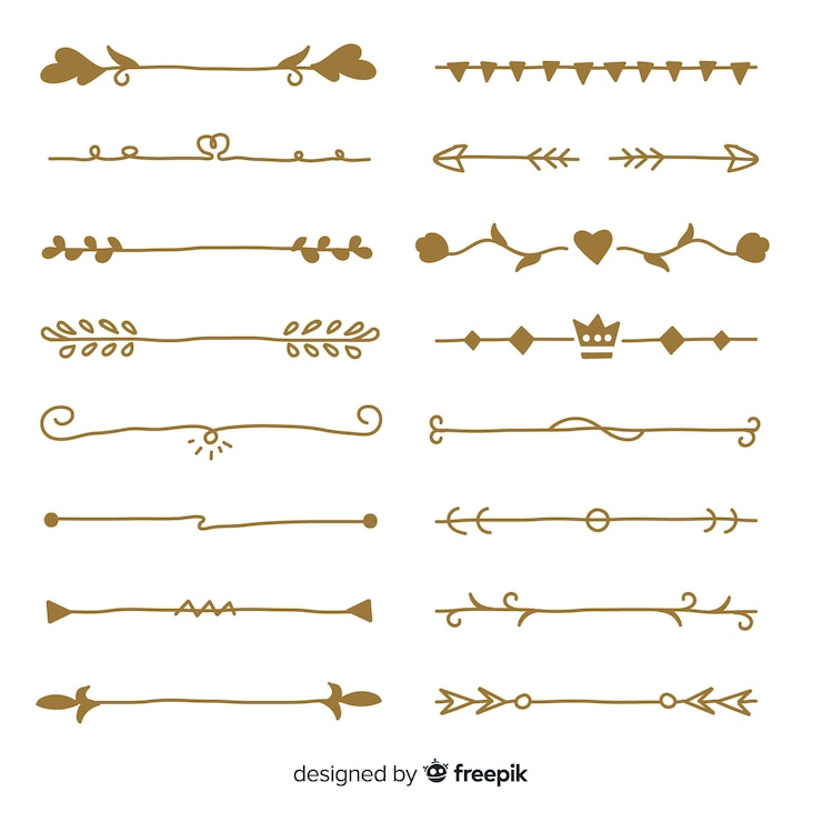 Vector Gratis koleksi pembatas ornamen