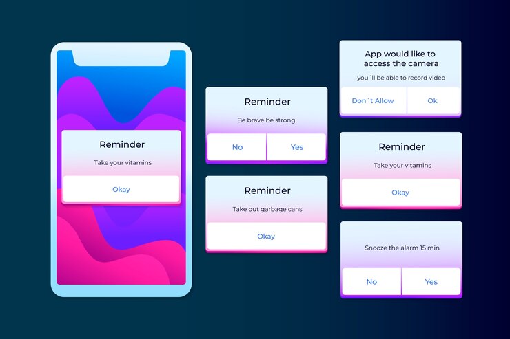 Vector Gratis koleksi pengingat gradien