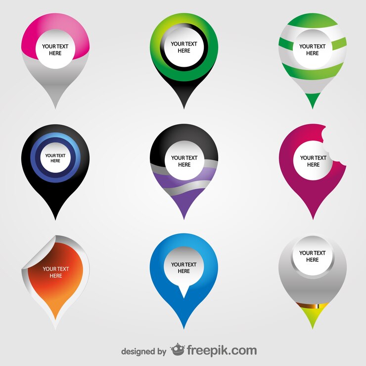 Vector Gratis koleksi peta pin