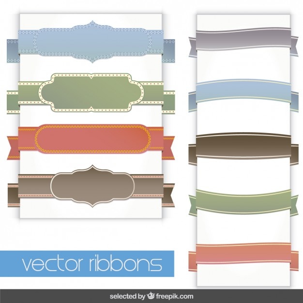 Vector Gratis koleksi pita warna-warni