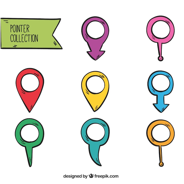 Vector Gratis koleksi pointer digambar tangan