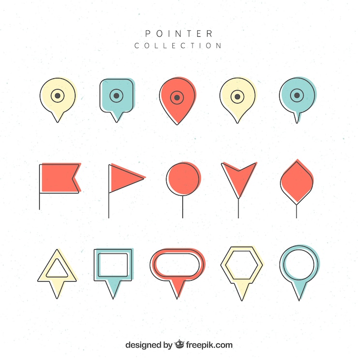 Vector Gratis koleksi pointer yang berbeda