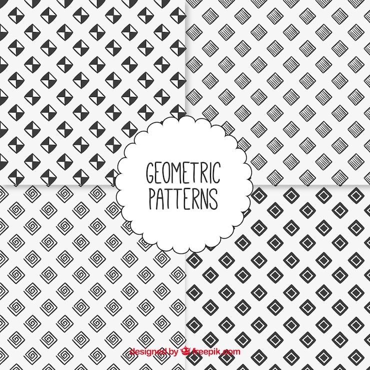 Vector Gratis koleksi pola geometris digambar tangan