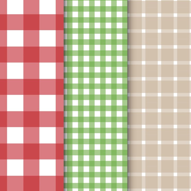 Vector Gratis koleksi pola gingham pastel