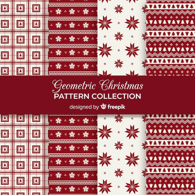 Vector Gratis koleksi pola natal geometris