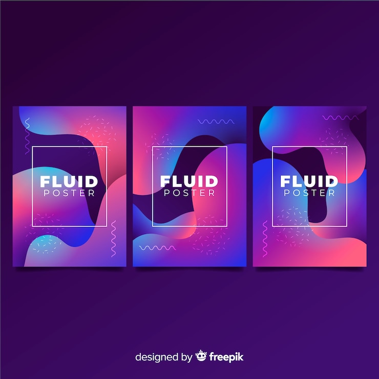 Vector Gratis koleksi poster fluid