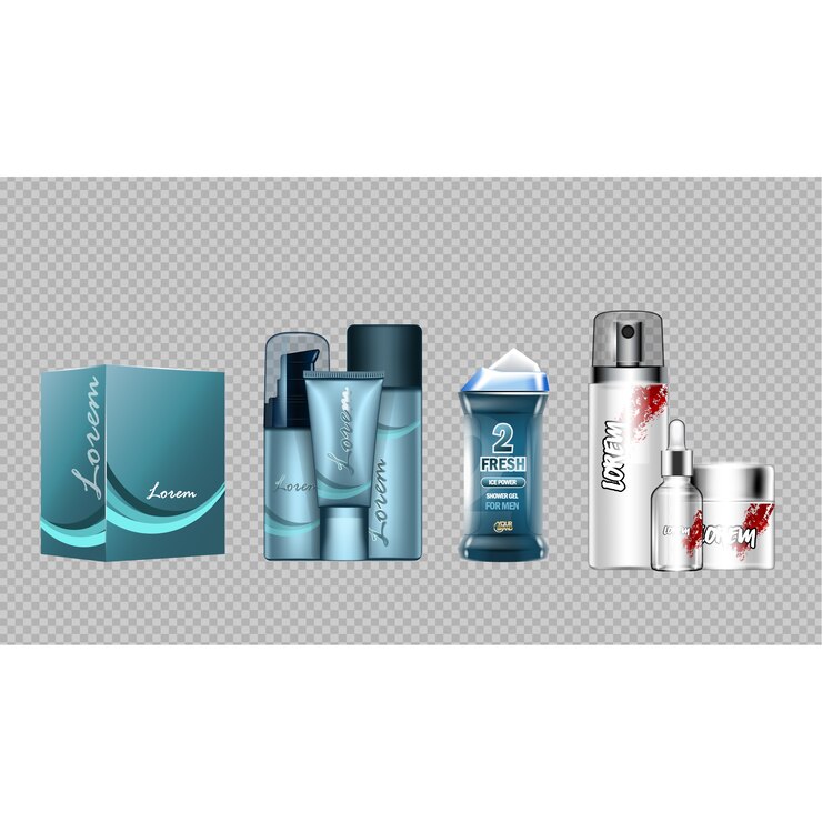 Vector Gratis koleksi produk pria perawatan kecantikan