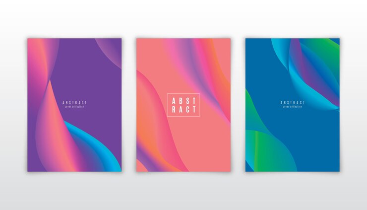 Vector Gratis koleksi sampul bentuk abstrak gradien