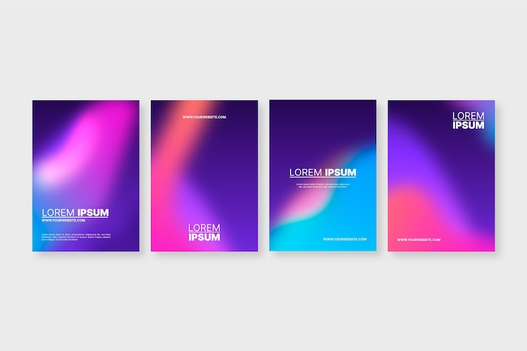 Vector Gratis koleksi sampul buram abstrak gradien