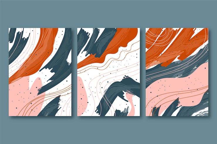 Vector Gratis koleksi sampul seni abstrak digambar tangan