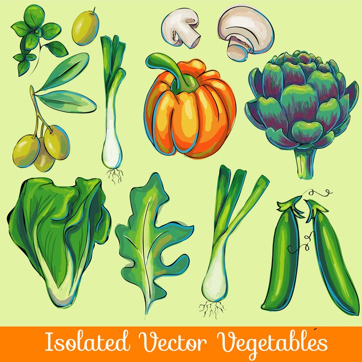 Vector Gratis koleksi sayuran terisolasi