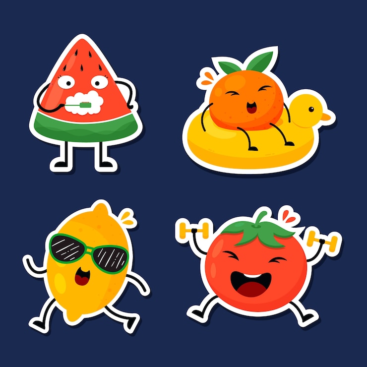 Vector Gratis koleksi stiker lucu digambar tangan