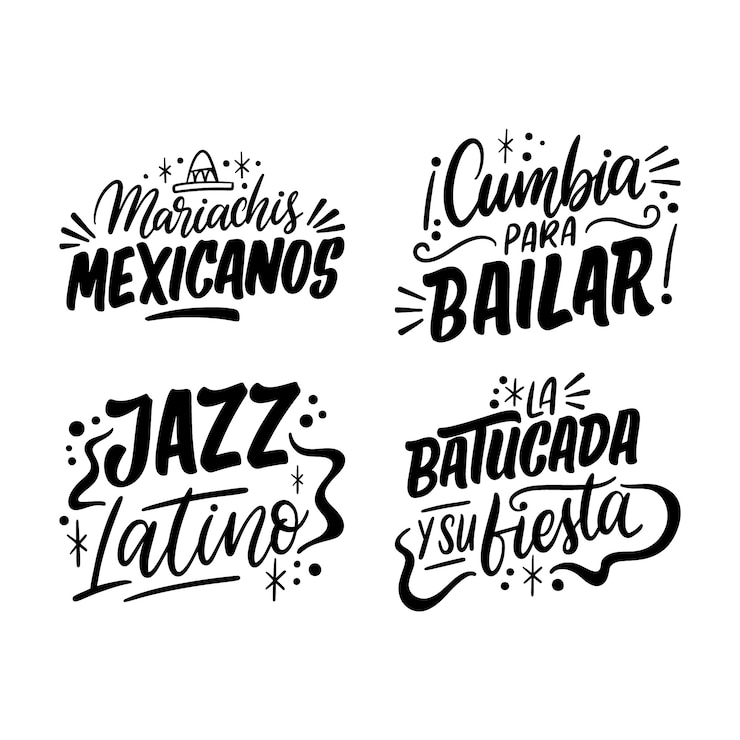 Vector Gratis koleksi stiker musik dengan huruf