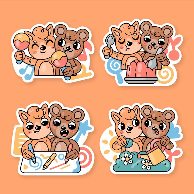 Koleksi stiker teman dengan Fred si rubah