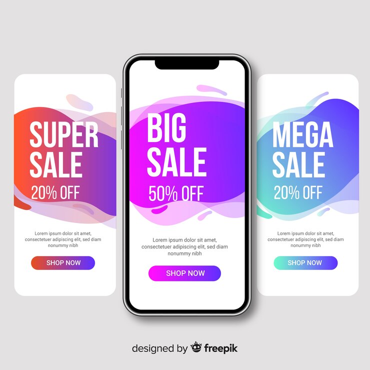 Vector Gratis koleksi story instagram penjualan abstrak
